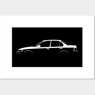 Toyota Corolla (E100) Silhouette Posters and Art